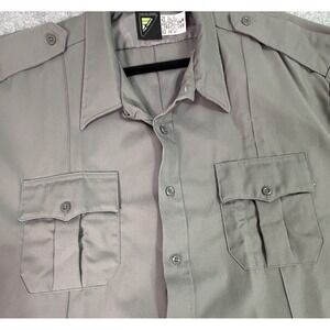 Deputy Deluxe Men's Button Up Gray The Force Made For Heroes Size 19.5 MC